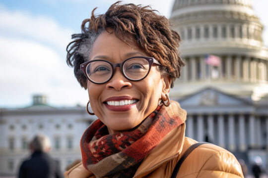 a woman advocating for eye and vision health in Washington, DC